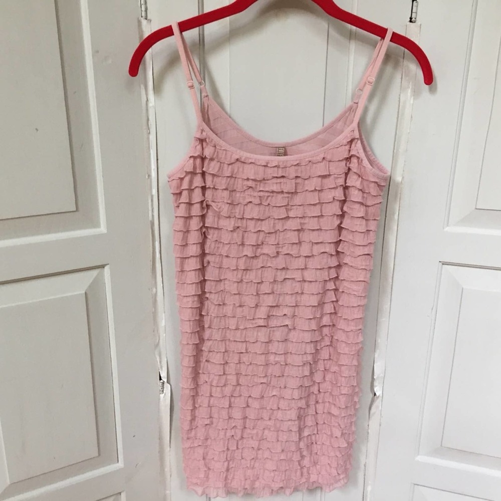 Free People Pink Ruffled Tank - Picture 2 of 14
